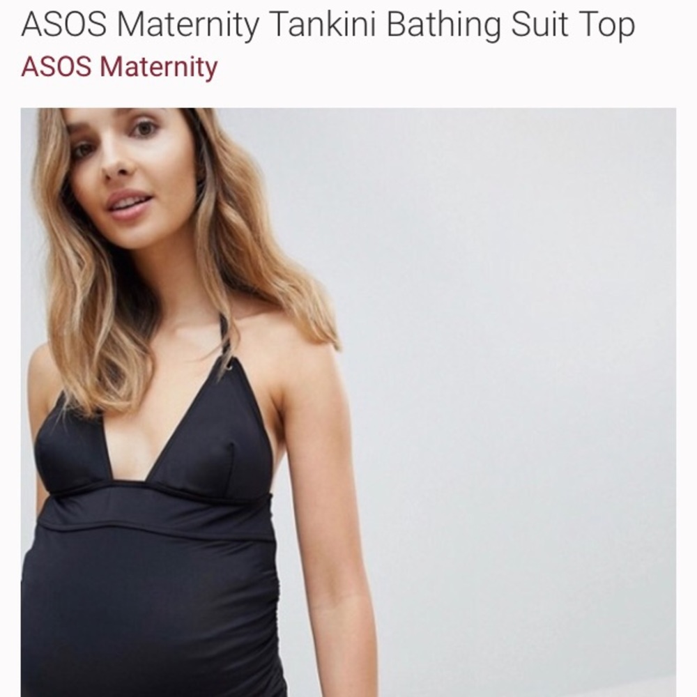 ASOS Maternity Tankini Bathing Suit Top Black